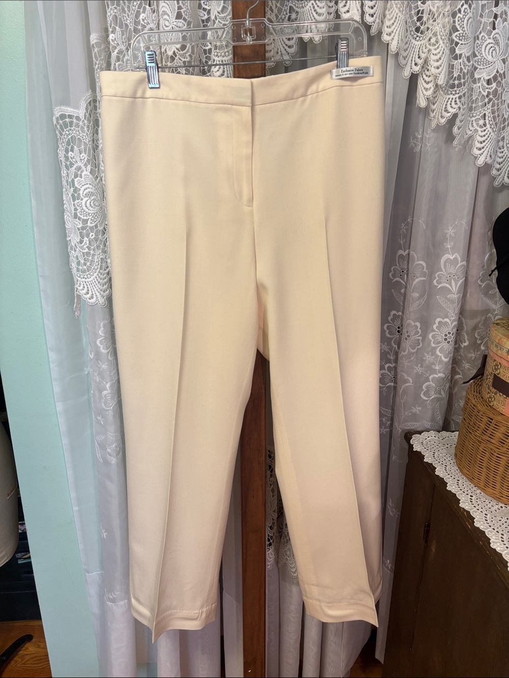 Pendleton Plus Cream Wool Gabardine Slacks Lined Sz 14W NWT